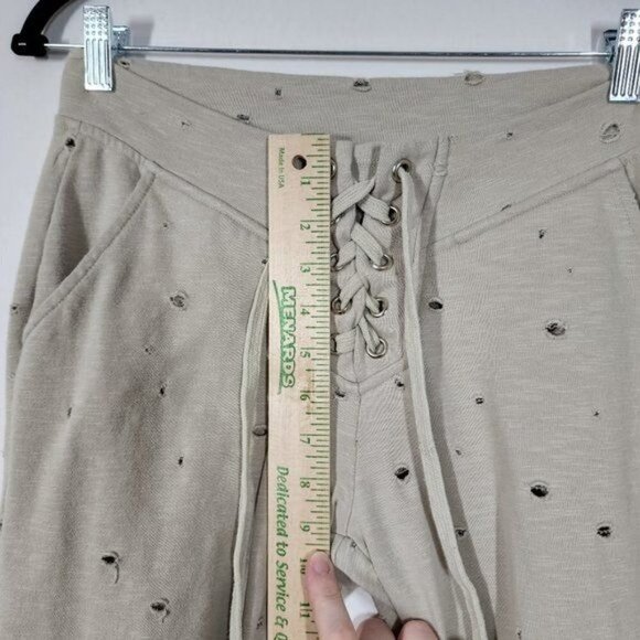 ElectricYoga Lace Up Corset Joggers with Distressed Holes Grunge Loungewear sz M - Picture 6 of 7